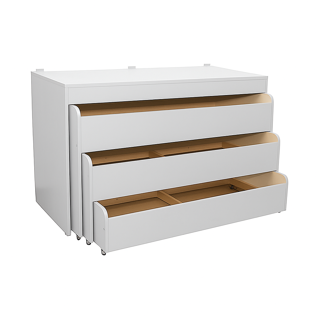 Дитяче ліжко 3-х секційне, ЛЕЛЕКА, 1552х682(2522)х950 мм.